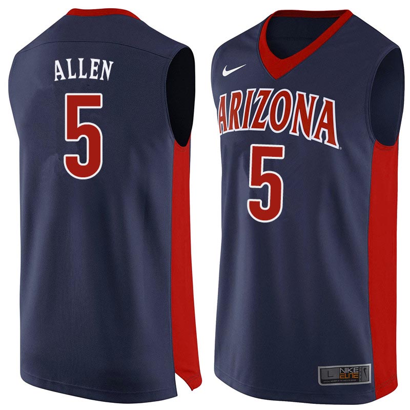 Men Arizona Wildcats #5 Kadeem Allen College Basketball Jerseys Sale-Navy